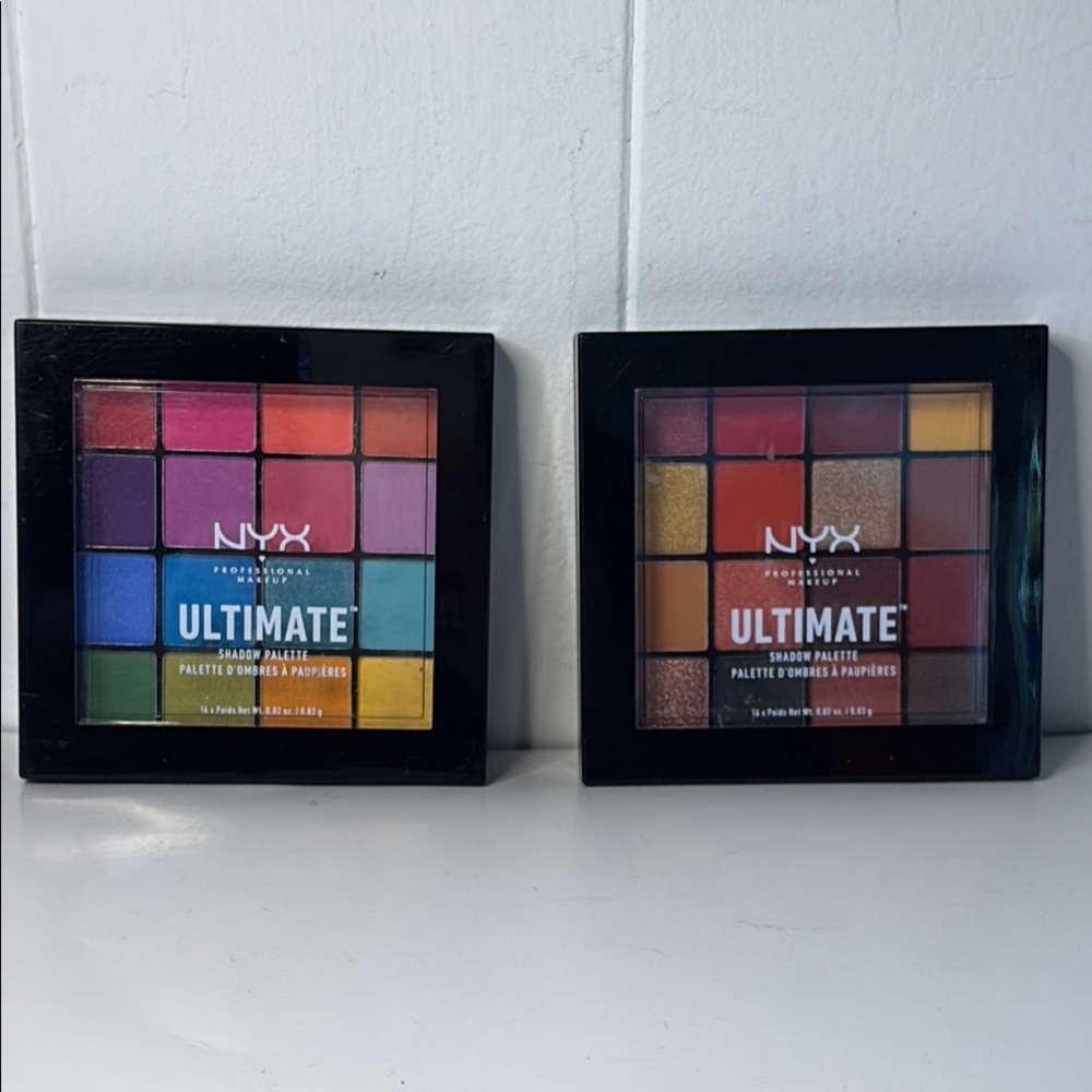 NYX Ultimate Eyeshadow Palettes (2) Vibrant Colors Matte and Shimmer